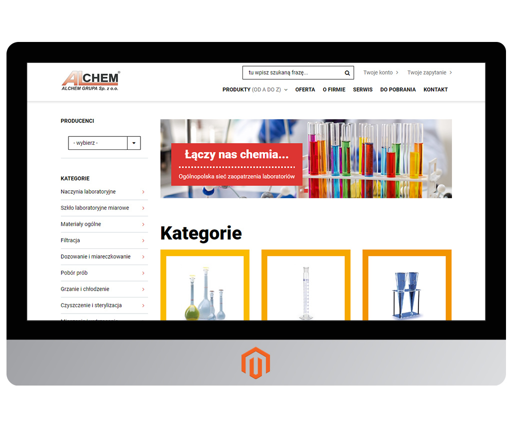 Sklep chemiczny na Magento 2, Alchem, realizacja Network Interactive